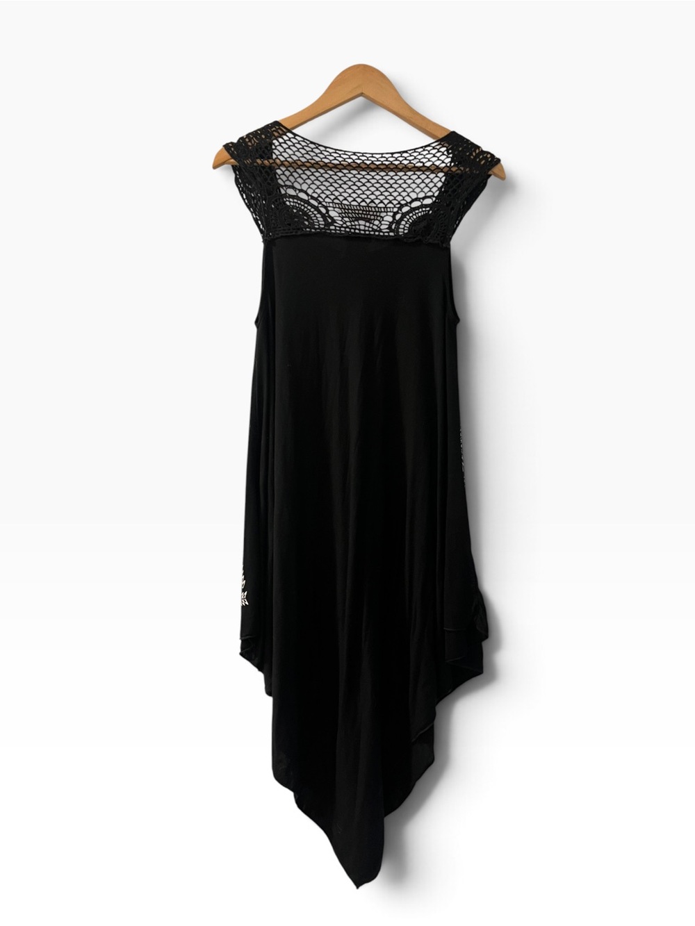 🖤 Midnight Boho Crochet Handkerchief Dress | One Size - Picture 2 of 5